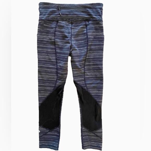 Lululemon Run Inspire Crop II Blue Space Dyed Size 4 - Picture 2 of 8